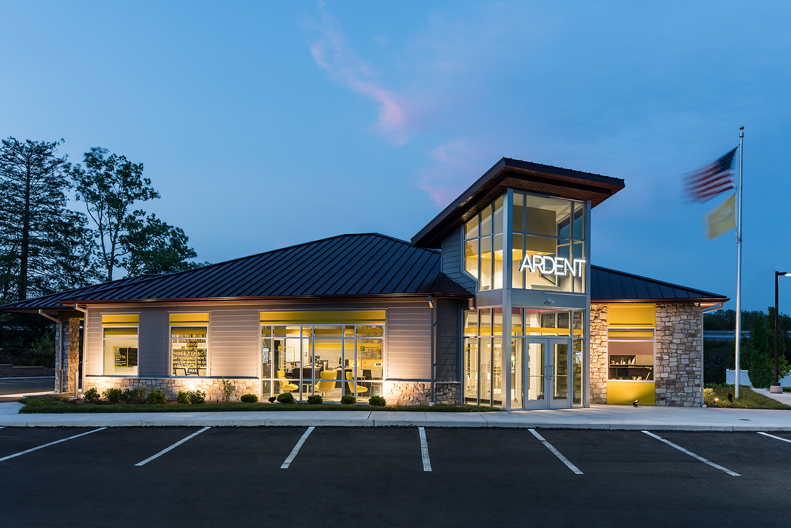 Exterior Dusk of Ardent Credit Union