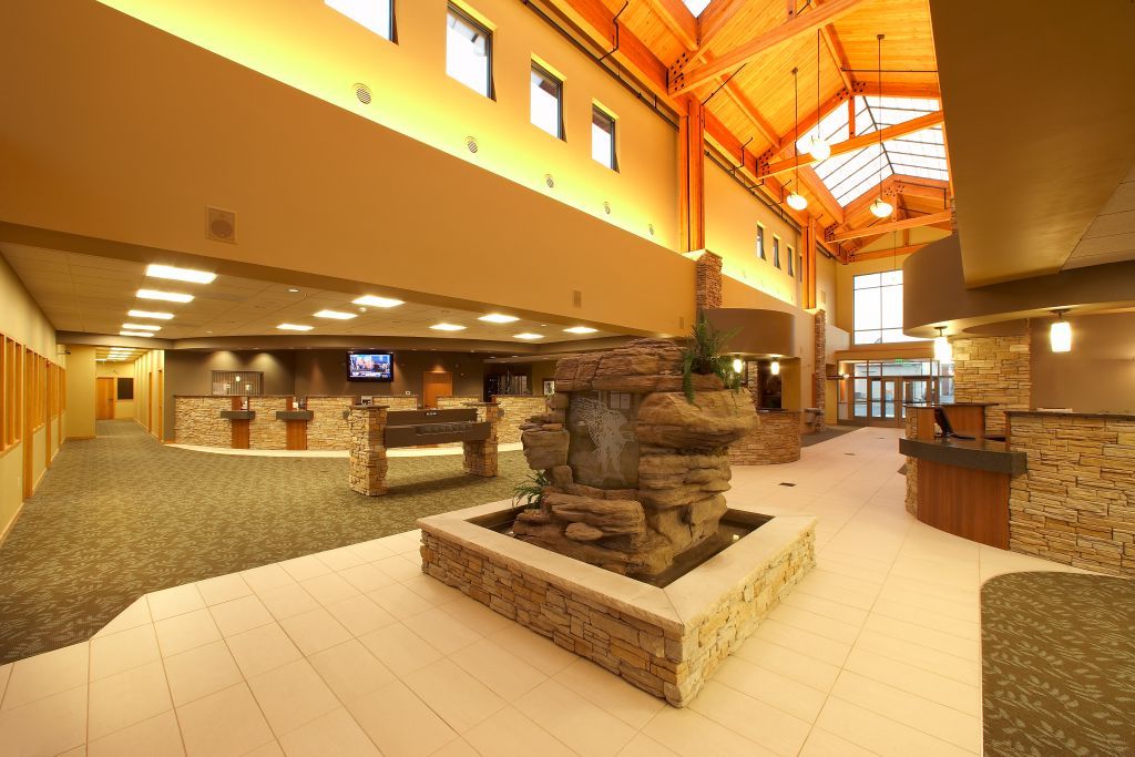 View of the customer lobby at Bank of Wisconsin Dells