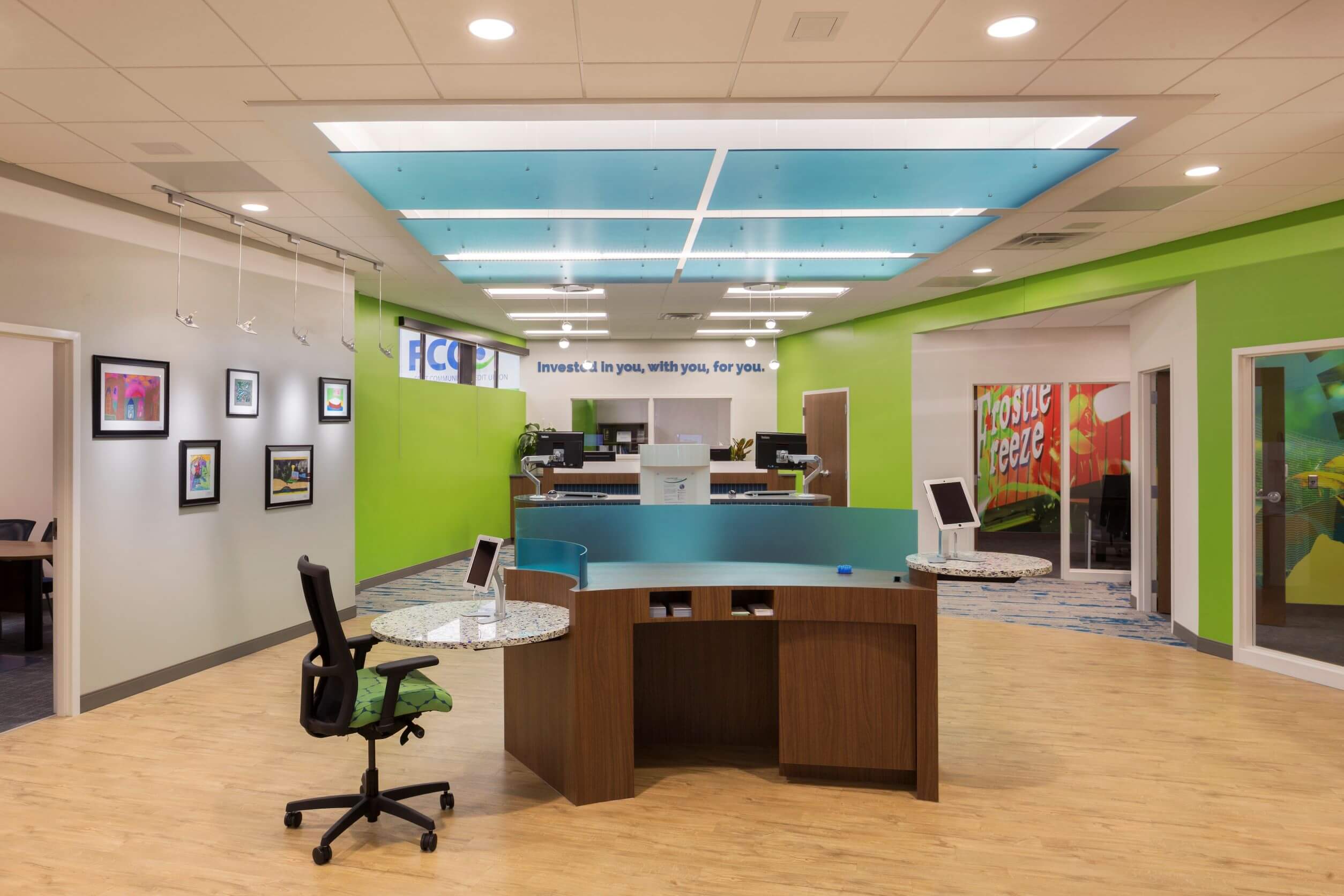 Interior renovation of a credit union