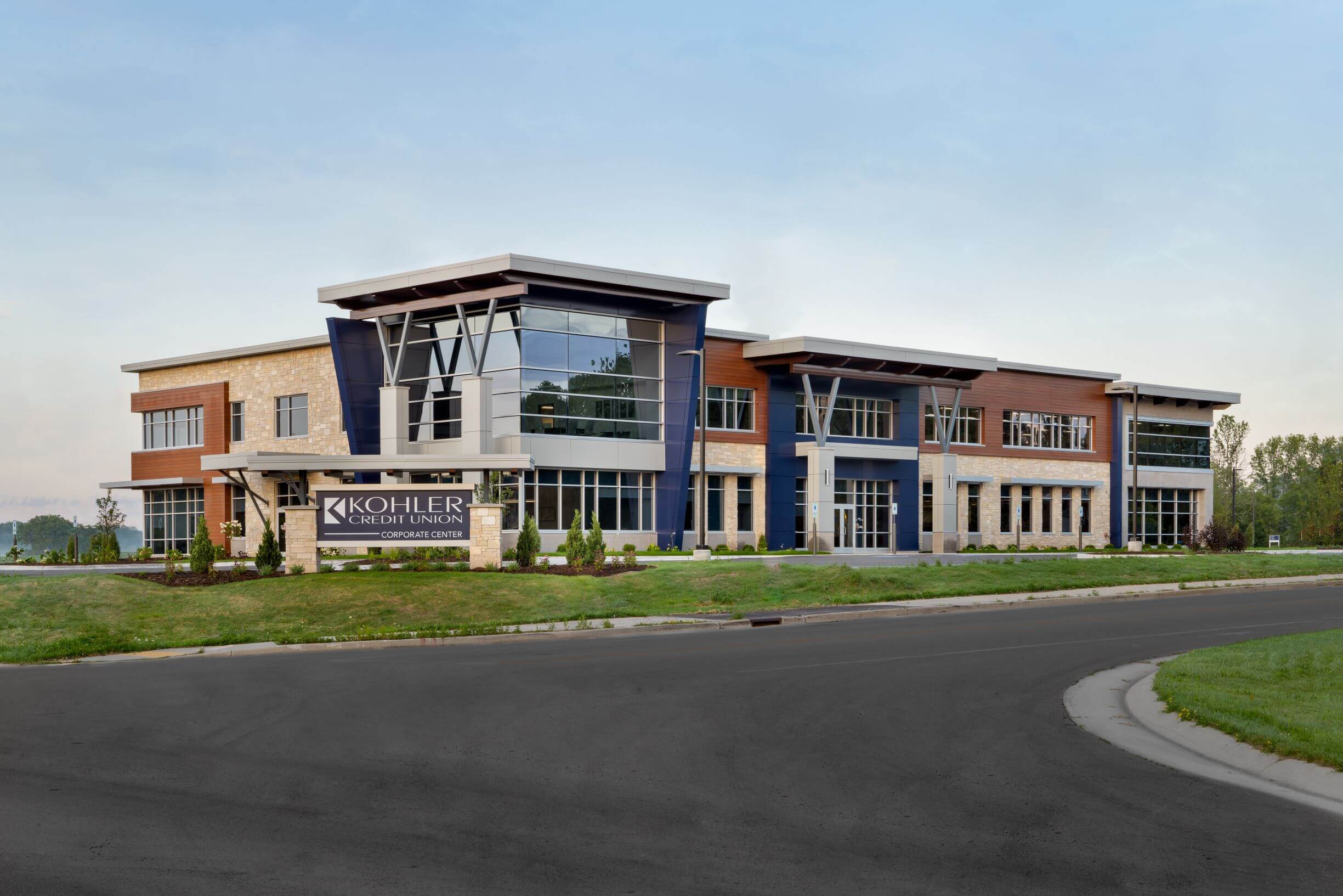 Exterior of the Kohler Credit Union corporate center