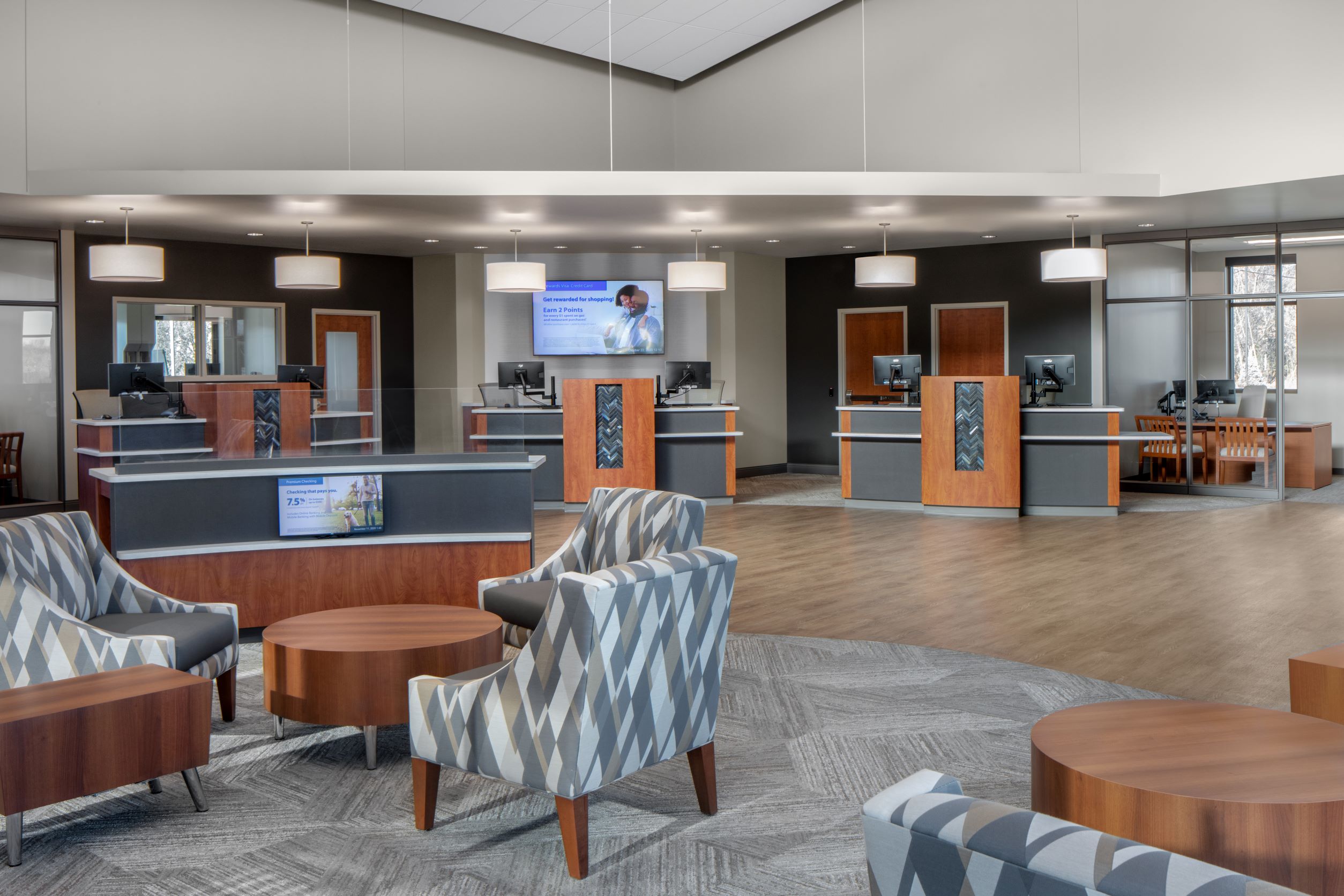 Beautiful credit union lounge