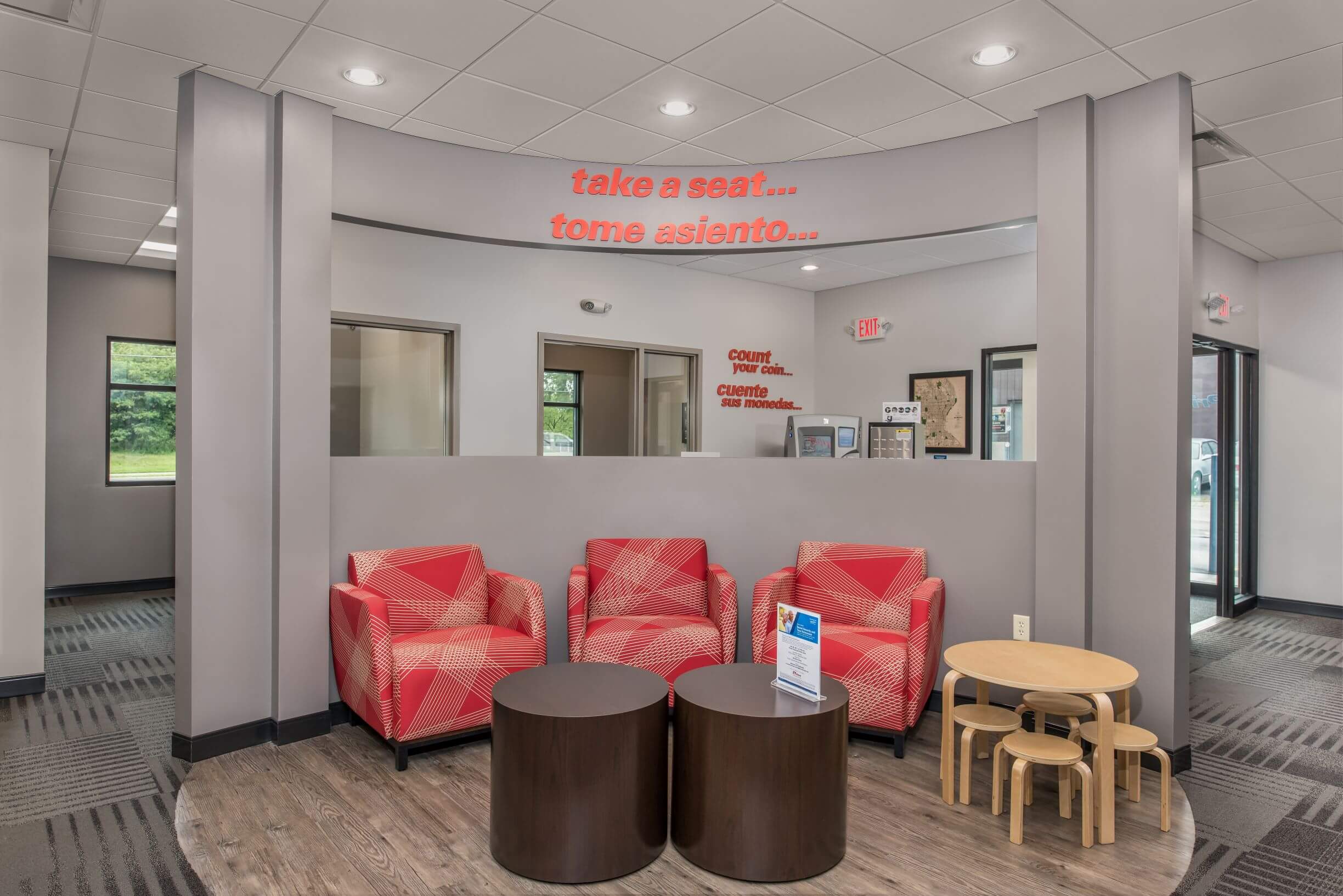 Member lounge in a credit union