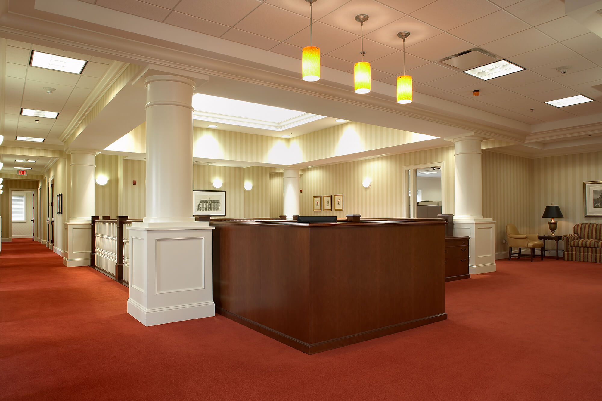 Front desk at Town Bank